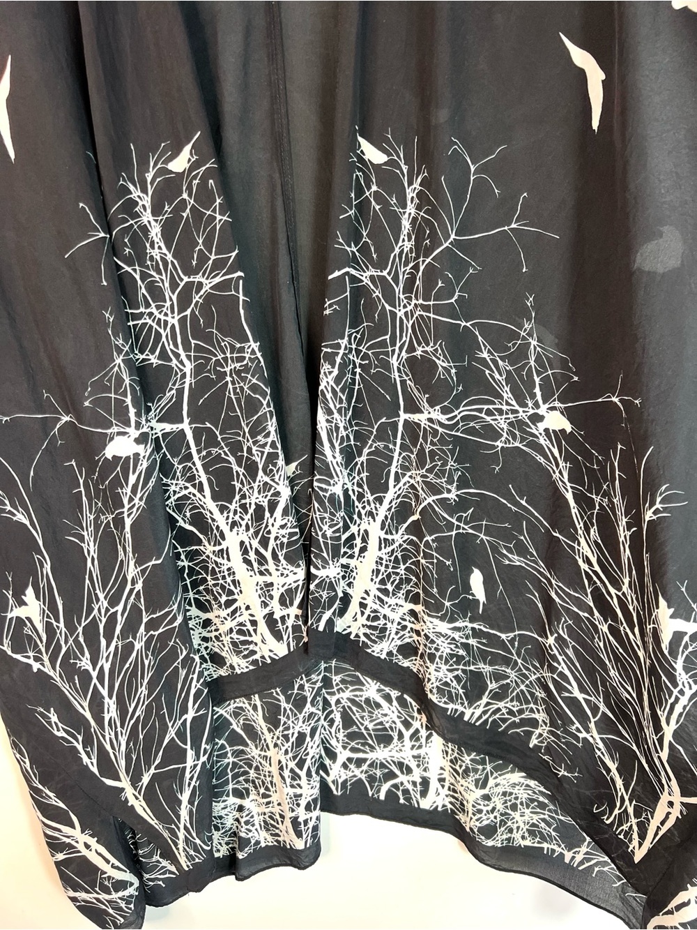 Cocoon House Silk Handmade Kimono Wrap Bird Print - Picture 5 of 8